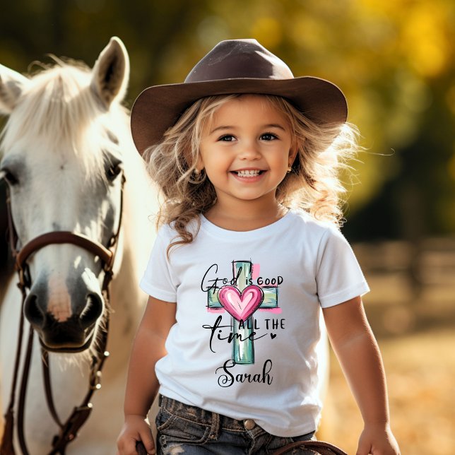 Camiseta Deus é Bom Todo o Tempo Personalizada (Toddler God is Good All The Time Shirt.)