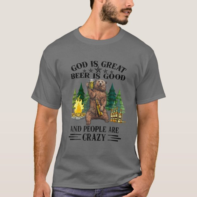 Camiseta Deus É Cerveja Excelente É Boa E Pessoas São Abelh (Frente)