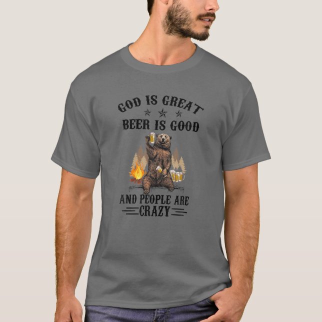 Camiseta Deus É Cerveja Excelente É Boa E Pessoas São Bea L (Frente)