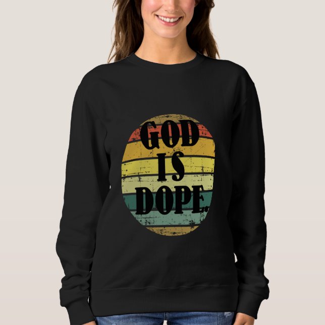 Camiseta Deus É Dope Christian Funny Cita Fé Cristã (Frente)