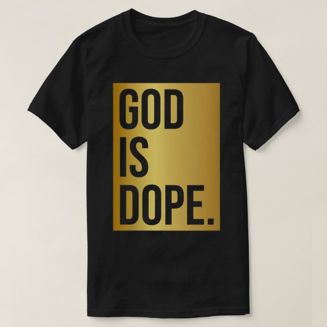 Camiseta Deus é Dourado VNeck (Frente do Design)