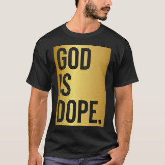 Camiseta Deus é Dourado VNeck