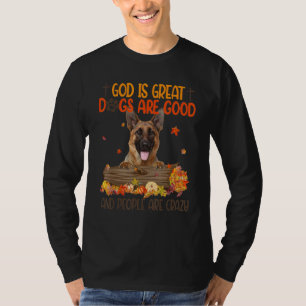 Camiseta Deus É Excelente Cachorro É Bom German shepherd Ca