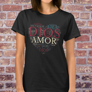Camiseta Deus E Fé Coração Mulheres Cristãs Espanhol