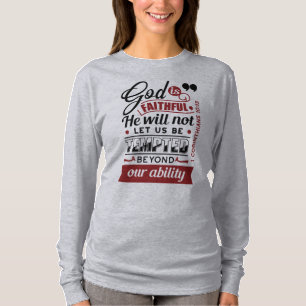 Camiseta Deus É Fiel – 1 Coríntios 10:13 Versículo Bíblico