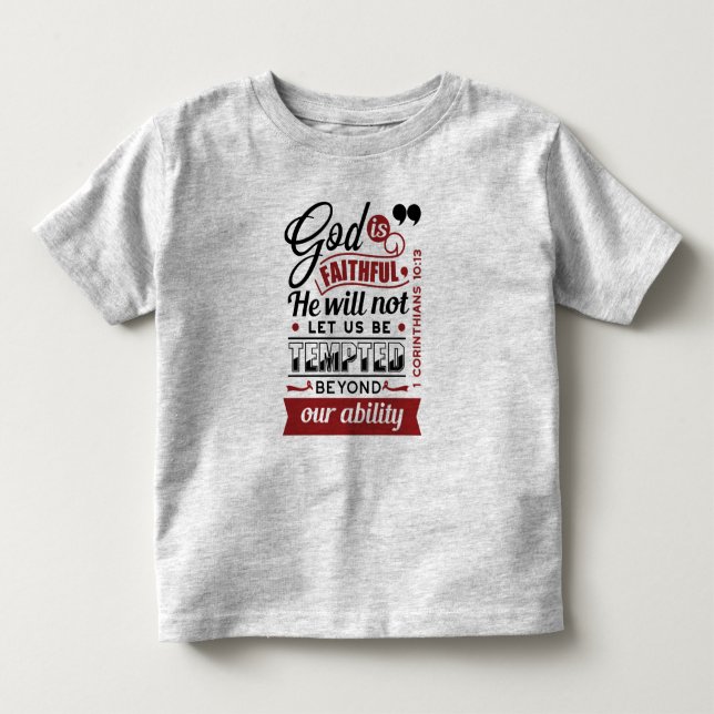 Camiseta Deus É Fiel – 1 Coríntios 10:13 Versículo Bíblico (Frente)