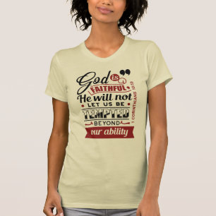 Camiseta Deus É Fiel – 1 Coríntios 10:13 Versículo Bíblico
