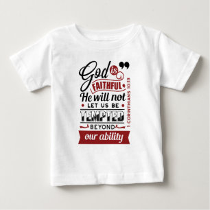 Camiseta Deus É Fiel – 1 Coríntios 10:13 Versículo Bíblico