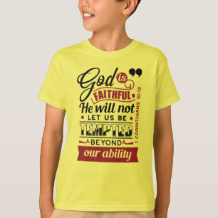 Camiseta Deus É Fiel – 1 Coríntios 10:13 Versículo Bíblico