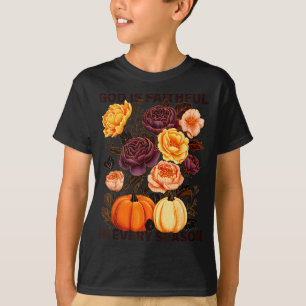 Camiseta Deus é Fiel em Todas as Estações Outono Cristão Bo