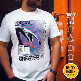 Camiseta Deus É Maior Moda Cristã Contemporânea de Rua synt