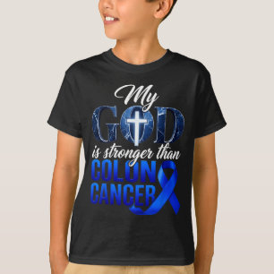 Camiseta Deus é mais forte do que câncer de cólon colorreta