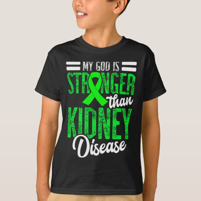 Camiseta Deus É Mais Forte Que Doença Renal Para Diálise (Frente)
