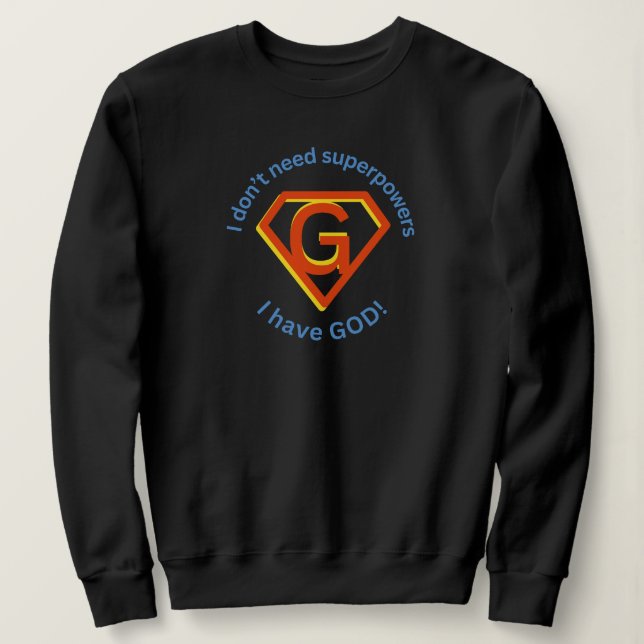 Camiseta Deus É Meu Superpoder Design De Fé Cristã Ousada (Frente do Design)