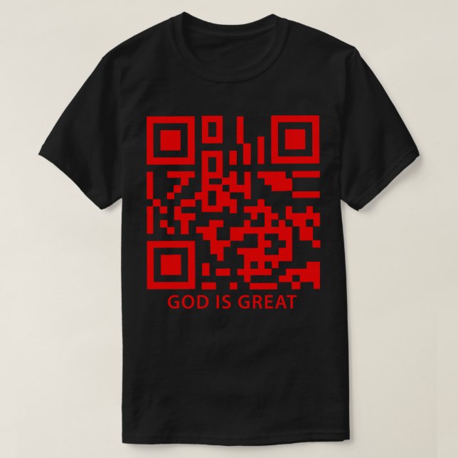 Camiseta Deus é o Excelente Red Qr Code (Frente do Design)