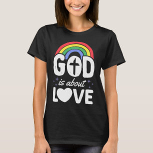 Camiseta Deus É Sobre Amor, Orgulho gay Cristão, Boêmia, Ra