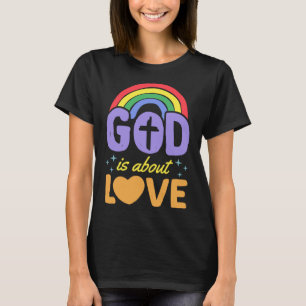 Camiseta Deus É Sobre Amor, Orgulho gay Cristão, Boêmia, Ra