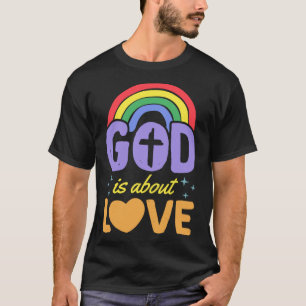 Camiseta Deus É Sobre Amor, Orgulho gay Cristão, Boêmia, Ra
