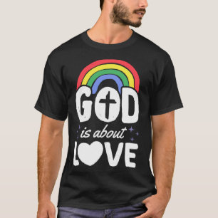 Camiseta Deus É Sobre Amor, Orgulho gay Cristão, Boêmia, Ra