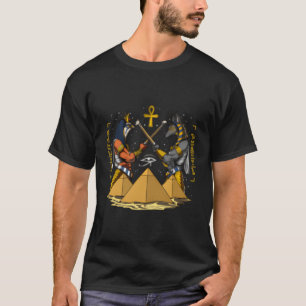 Camiseta Deus Egípcio Anubis Horus Pirâmides Antigas Ankh H
