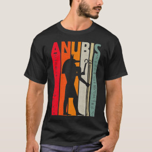 Camiseta Deus Egípcio Anubis Retrai Hieroglifos Egípcios