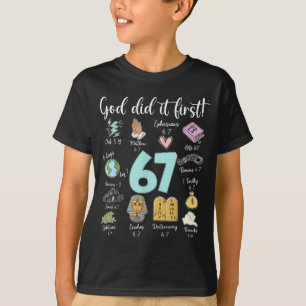 Camiseta Deus Engraçado Fez Primeiro 67 Meme Jesus Cristão 