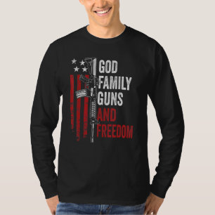 Camiseta Deus Família Armas Liberdade Ar15 Pro Armas Americ