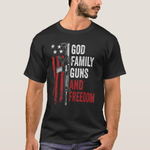 Camiseta Deus Família Armas Liberdade Ar15 Pro Armas Americ