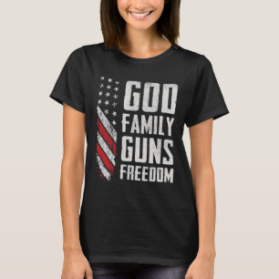 Camiseta Deus Família Armas Liberdade - Bandeira Cristã Pro