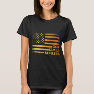 Camiseta Deus Familiar Steelers Pro Us Flag