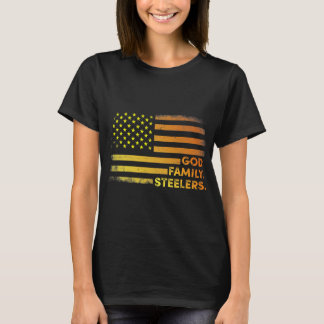 Camiseta Deus Familiar Steelers Pro Us Flag