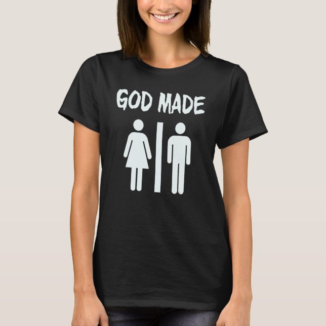 Camiseta Deus Fez as Mulheres Engraçadas Cristãs (Frente)