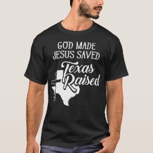 Camiseta Deus Fez Jesus Salvou Texas Criança Cristã
