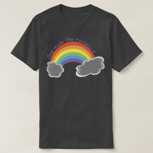 Camiseta Deus Fez O Arco-Íris Premium (Frente do Design)