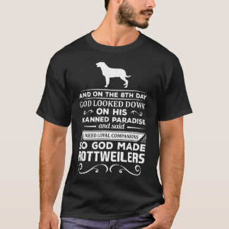 Camiseta Deus Fez Rottweilers Companheiros leais