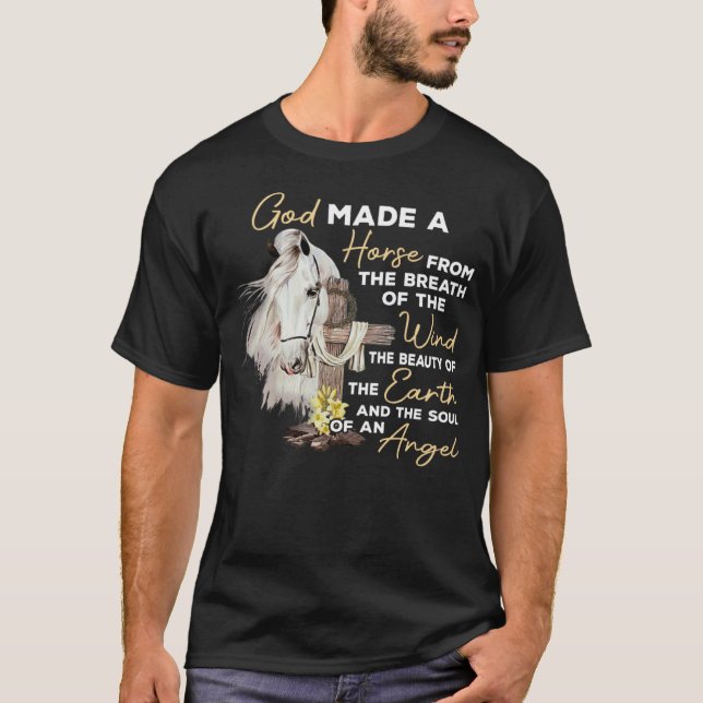 Camiseta Deus Fez Um Cavalo Do Sopro Do Vento Chris (Frente)