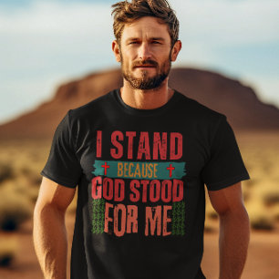 Camiseta Deus Ficou Por Mim : Reze Religioso Jesus Cristo