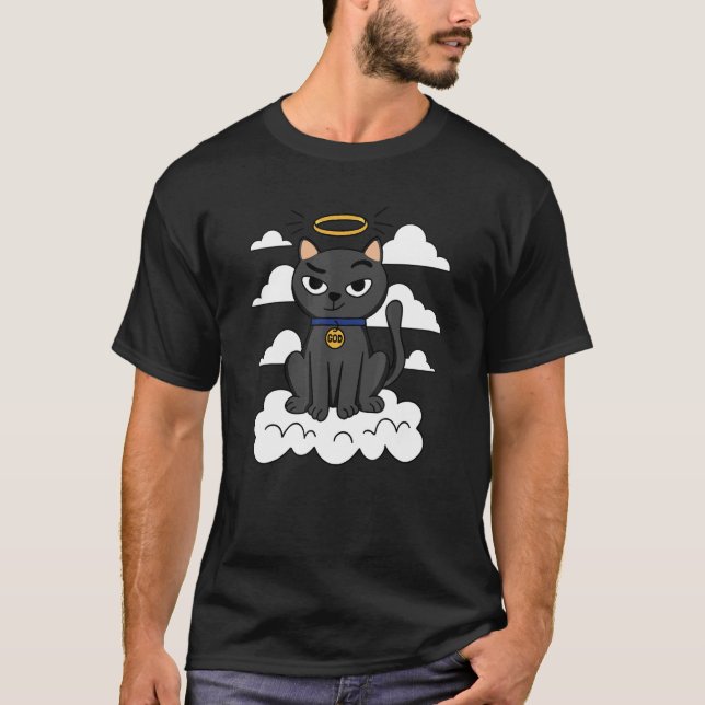Camiseta Deus Gato gatinho dono 1 (Frente)