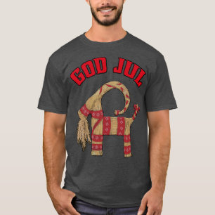 Camiseta Deus Jul Felry Natal Julbock Straw Goat