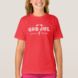 Camiseta Deus Jul Sueco Fingado Escandinavo de Natal