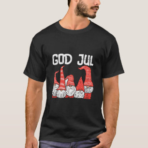 Camiseta Deus Jul Three Nordic Gnomos Suecos Noruegueses