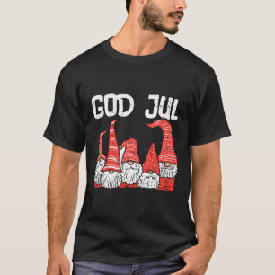 Camiseta Deus Jul Three Nordic Gnomos Suecos Noruegueses