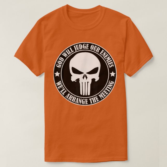 Camiseta Deus julgará nossos inimigos. (Frente do Design)