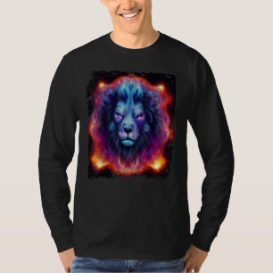 Camiseta Deus Leão Celestial No Espaço Leão Zodíaco Univers