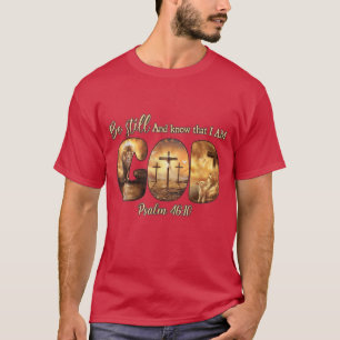 Camiseta Deus Leão Cristão Estará E Sabe Que Eu Sou Deus