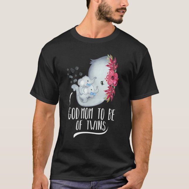 Camiseta Deus Mãe Ser De Gêmeos Bebês Gêmeos Bab Elefante (Frente)