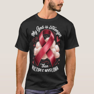 Camiseta Deus Mais Forte Que Escrito de Mieloma Múltiplo De