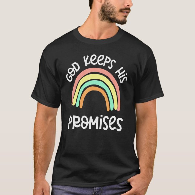 Camiseta Deus Mantém As Suas Promessas Da Bíblia Cristã Rai (Frente)