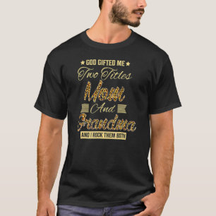 Camiseta Deus me dê dois títulos mamãe vovó Leopard mãe