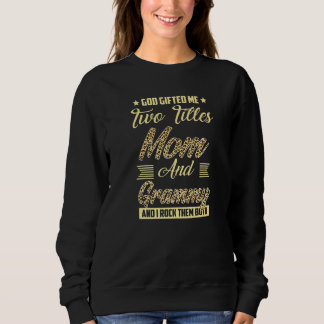 Camiseta Deus Me Deu Dois Títulos Mãe E Avó Leopardo Mãe'